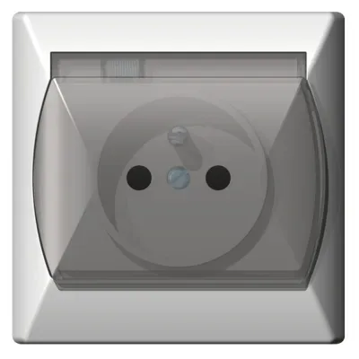 AKCENT Gniazdo bryzgoszczelne z uziemieniem IP-44 wieczko przezroczyste, kolor: BIAŁY, 16A/250~, IP-44, zaciski gwintowe