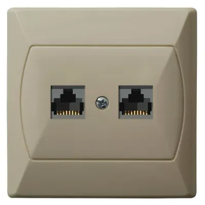 AKCENT Gniazdo komputerowe podwójne, kat. 5e MMC, kolor: BEŻOWY, Złącze IDC