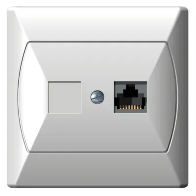 AKCENT Gniazdo komputerowe pojedyncze, kat. 5e FOREX, kolor: BIAŁY, Złącze IDC