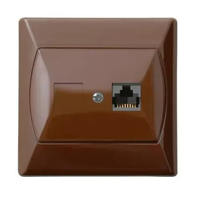 AKCENT Gniazdo komputerowe pojedyncze, kat. 5e MMC, kolor: BRĄZOWY, Złącze IDC