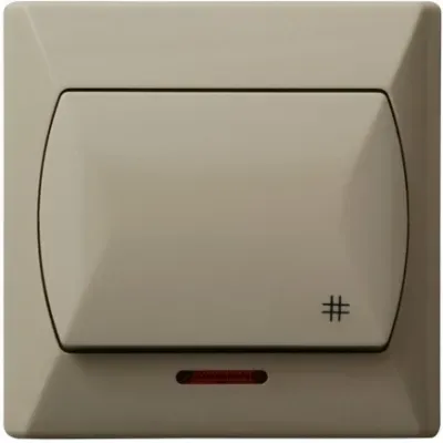 AKCENT Łącznik krzyżowy z podświetleniem pomarańczowym, kolor: BEŻOWY, 10AX/250~, IP-20 zaciski gwintowe