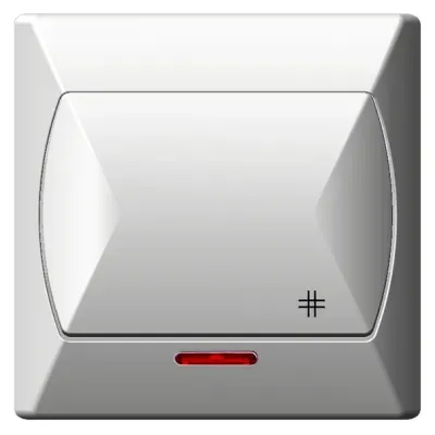 AKCENT Łącznik krzyżowy z podświetleniem pomarańczowym, kolor: BIAŁY, 10AX/250~, IP-20 zaciski gwintowe