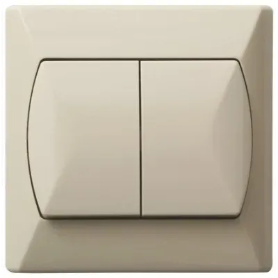 AKCENT Łącznik podwójny schodowy z podświetleniem pomarańczowym, kolor: BEŻOWY, 10AX/250~, IP-20 zaciski gwintowe