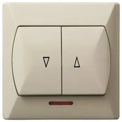 AKCENT Łącznik żaluzjowy, zwierny, z podświetleniem pomarańczowym, kolor: BEŻOWY, 10AX/250~, IP-20 zaciski gwintowe