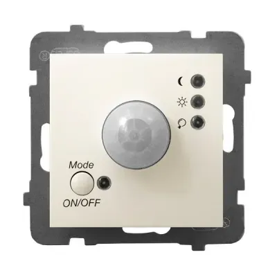 ARIA Elektroniczny czujnik ruchu, kolor: ECRU, Zasięg działania do 7 metrów