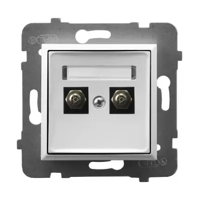 ARIA Gniazdo ekwipotencjalne podwójne, kolor: BIAŁY,