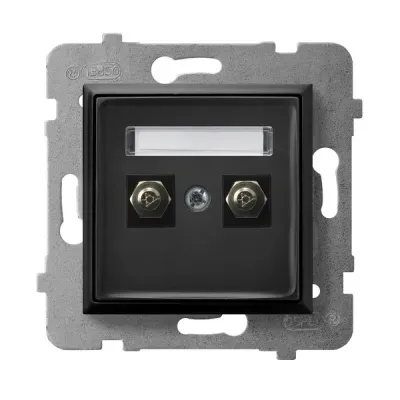 ARIA Gniazdo ekwipotencjalne podwójne, kolor: CZARNY METALIK,