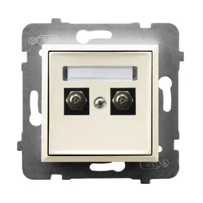 ARIA Gniazdo ekwipotencjalne podwójne, kolor: ECRU,