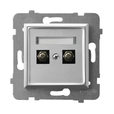 ARIA Gniazdo ekwipotencjalne podwójne, kolor: SREBRO,