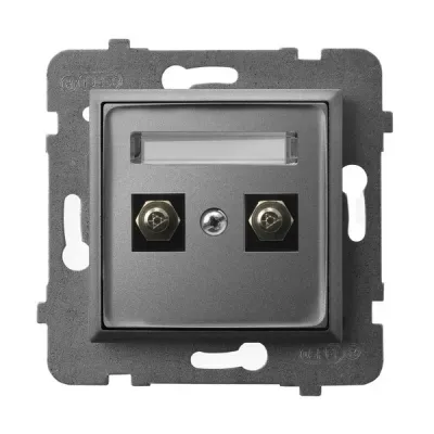 ARIA Gniazdo ekwipotencjalne podwójne, kolor: SZARY MAT,