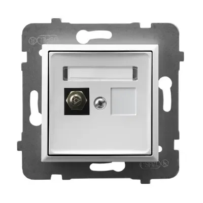 ARIA Gniazdo ekwipotencjalne pojedyncze, kolor: BIAŁY,