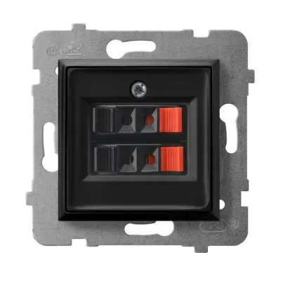 ARIA Gniazdo głośnikowe podwójne, kolor: CZARNY METALIK, Przyłączalność przewodów 0,75mm2