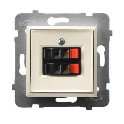 ARIA Gniazdo głośnikowe podwójne, kolor: ECRU, Przyłączalność przewodów 0,75mm2