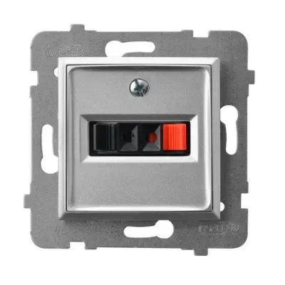 ARIA Gniazdo głośnikowe pojedyncze, kolor: SREBRO, Przyłączalność przewodów 0,75mm2