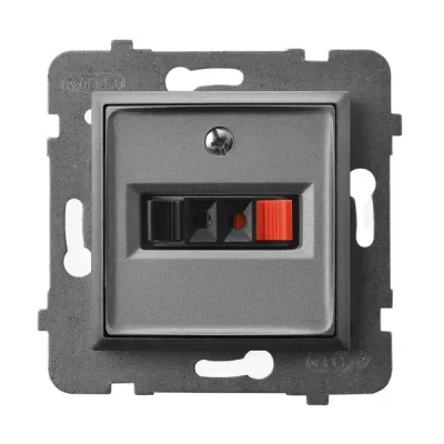 ARIA Gniazdo głośnikowe pojedyncze, kolor: SZARY MAT, Przyłączalność przewodów 0,75mm2