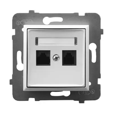 ARIA Gniazdo komputerowe podwójne, kat. 5e MMC, kolor: BIAŁY, Złącze IDC