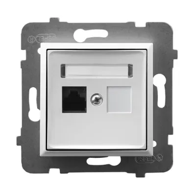 ARIA Gniazdo komputerowe pojedyncze, kat. 5e MMC, kolor: BIAŁY, Złącze IDC