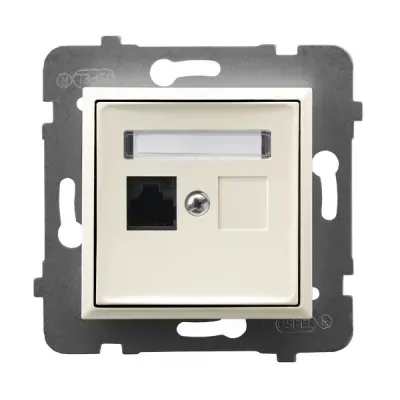 ARIA Gniazdo komputerowe pojedyncze, kat. 5e MMC, kolor: ECRU, Złącze IDC