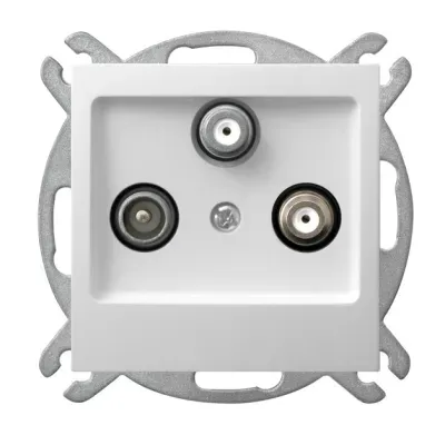 IMPRESJA Gniazdo RTV-SAT z dwoma wyjściami SAT, kolor: BIAŁY, Współczynnik tłumienia 1,5dB